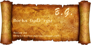 Borka György névjegykártya