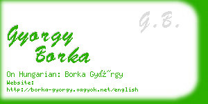 gyorgy borka business card